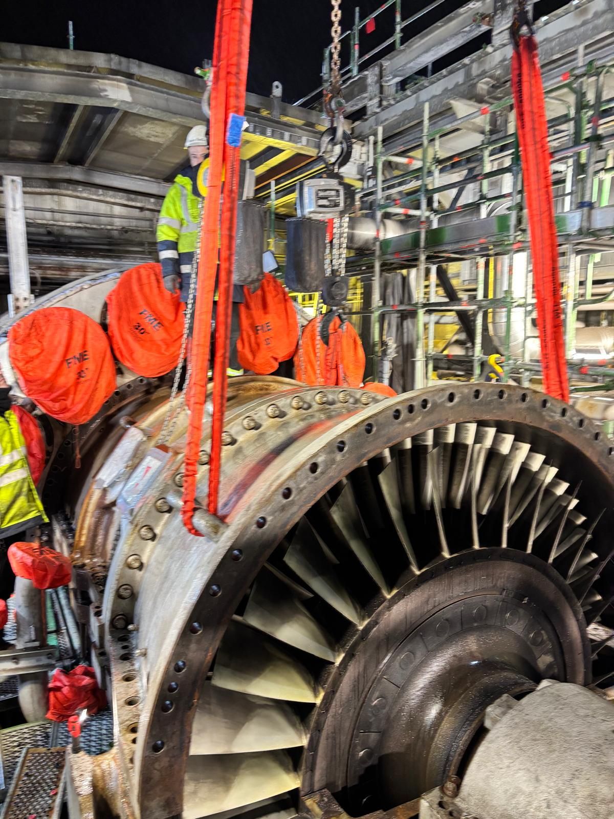 Rotating equipment being lifted during field service